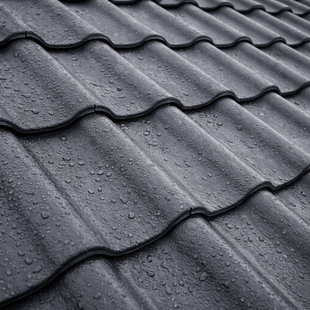 Roof tiles with water beading after sealer application