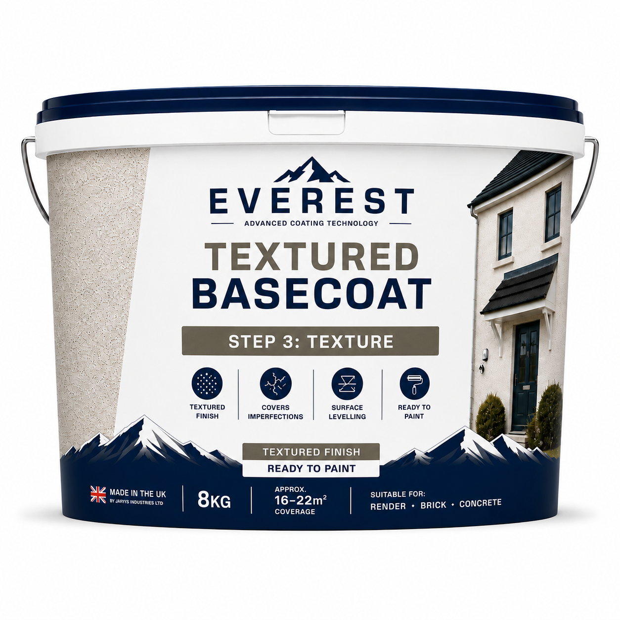 Everest Trade - Peinture de maçonnerie à texture fine PremTex Ultimate - Haute performance - Finition texturée