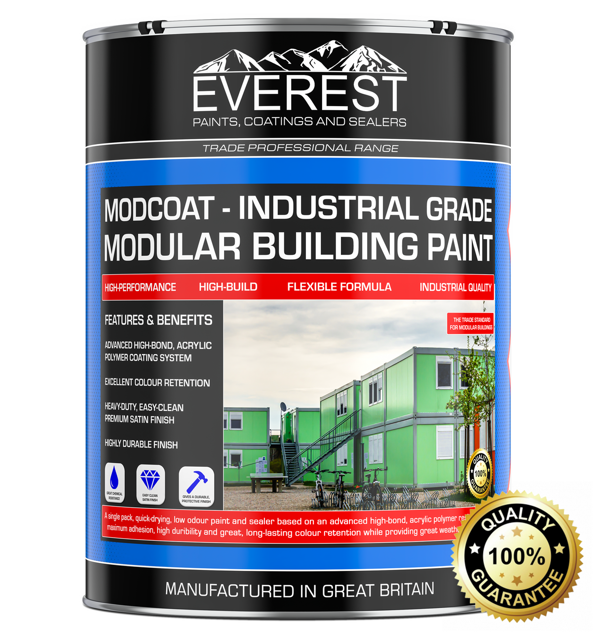 Everest Paints - MODCOAT - Peinture de construction modulaire de qualité industrielle - Revêtement à haut pouvoir couvrant